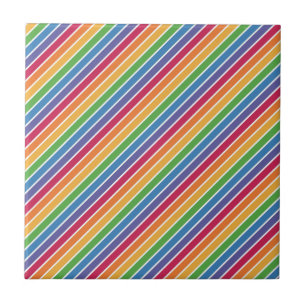Rainbow Stripes Pattern Tegeltje