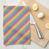 Rainbow Stripes Pattern Theedoek (Quarter Fold)