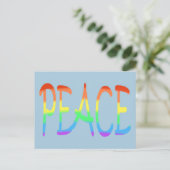 Rainbow Stripes Peace Word kleuren Briefkaarten (Staand voorkant)