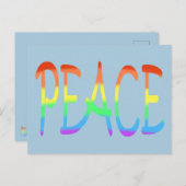 Rainbow Stripes Peace Word kleuren Briefkaarten (Voorkant / Achterkant)