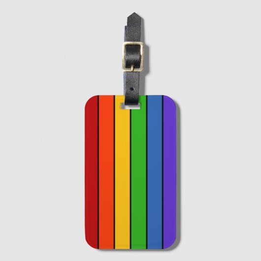 Rainbow Stripes PRIDE Bagagelabel (Voorkant (verticaal))