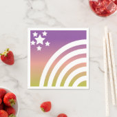 Rainbow Stripes Stars Unicorn Party Servet (Insitu)
