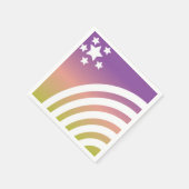 Rainbow Stripes Stars Unicorn Party Servet (Hoek)