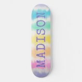 Rainbow Stripes Tie Dye Aangepaste persoonlijke na Skateboard (Voorkant)