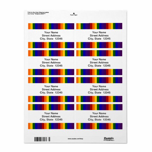 Rainbow Stripes verzendlabel (Full Sheet)