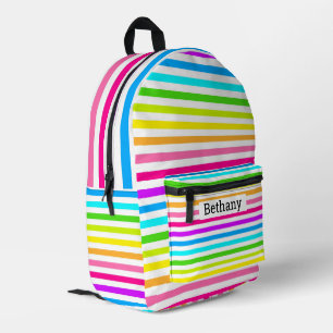 Rainbow Stripes – Vet, Helder & Klaar om te Gaan Bedrukte Rugzak