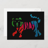 Rainbow stripey tijgerkunst briefkaart (Voorkant / Achterkant)