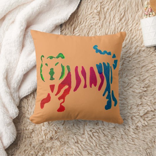 Rainbow stripey tijgerkunst kussen (Deken)