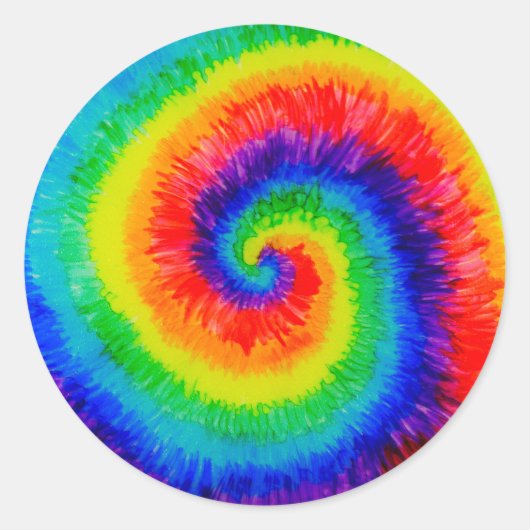 Rainbow-Stropdas-Dye-alcohol-inktverf Ronde Sticker (Voorkant)