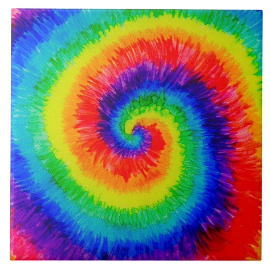 Rainbow-Stropdas-Dye-alcohol-inktverf Tegeltje (Voorkant)