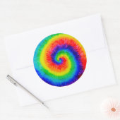 Rainbow-Stropdas-Dye-alcoholinkt Ronde Sticker (Envelop)