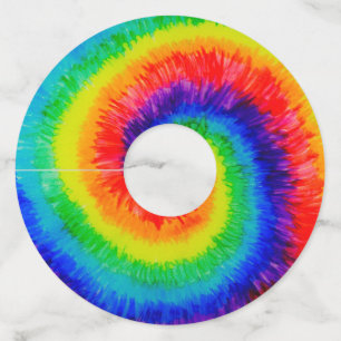 Rainbow-Stropdas-Dye-alcoholinkt Wijnglaslabel