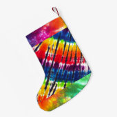 Rainbow Stropdas-Dye Gepersonaliseerd Groovy Kleine Kerstsok (Achterkant (Hangend))