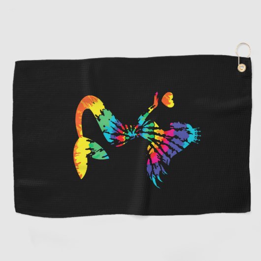 Rainbow Stropdas-Dye Zeemeermin Shirt in de jaren Golfhanddoek (Horizontaal)