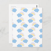 Rainbow Summer Clouds Pastel Scribble Doodle Briefkaart (Voorkant / Achterkant)