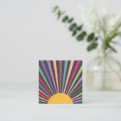 Rainbow Summer Sun Rays Professional Sjabloon Vierkante Visitekaartje (Staand voorkant)