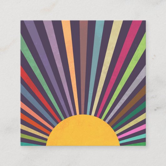 Rainbow Summer Sun Rays Professional Sjabloon Vierkante Visitekaartje (Voorkant)