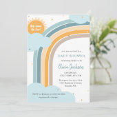 Rainbow, Sun and Clouds Baby shower invitation (Debout devant)