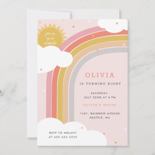 Rainbow, Sun and Clouds Kind, verjaardag Bright 2 Kaart (Voorkant)