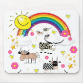 Rainbow Sun Cow Mouse Pad! Tapis de souris (Devant)