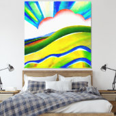 Rainbow Sunburst Landscape Canvas Afdruk (Insitu (Slaapkamer))