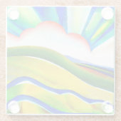 Rainbow Sunburst Landscape Glazen Onderzetter (Achterkant)