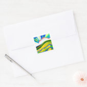 Rainbow Sunburst Landscape Vierkante Sticker (Envelop)