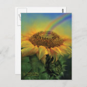 Rainbow Sunflower Art Briefkaart (Voorkant / Achterkant)
