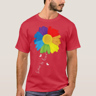 Rainbow Sunflower Love Is Love Lgbt Gay Lesbian Pr T-shirt