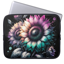 Rainbow Sunflowers Laptops Hoesjes Laptop Sleeve