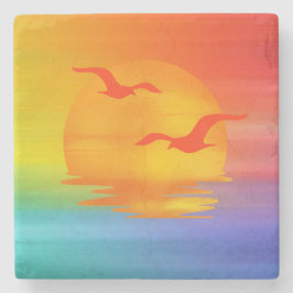 Rainbow Sunrise  Stenen Onderzetter