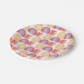 Rainbow & Suns Pattern 1st Birthday Waterverf Papieren Bordje (Gekanteld)