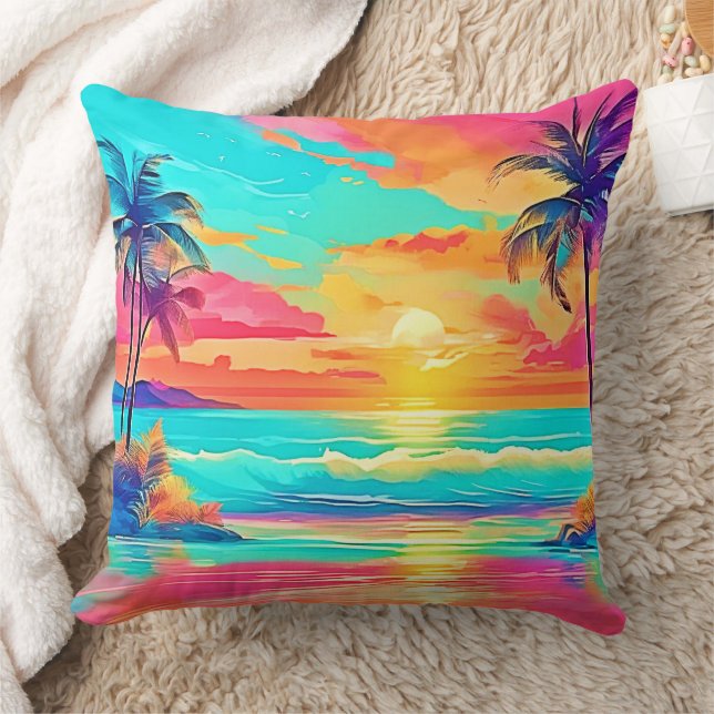 Rainbow Sunset Beach Kussen (Deken)