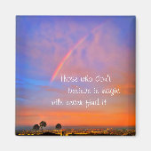 Rainbow Sunset Photo Believe in Magic Quote Script Magneet (Voorkant)