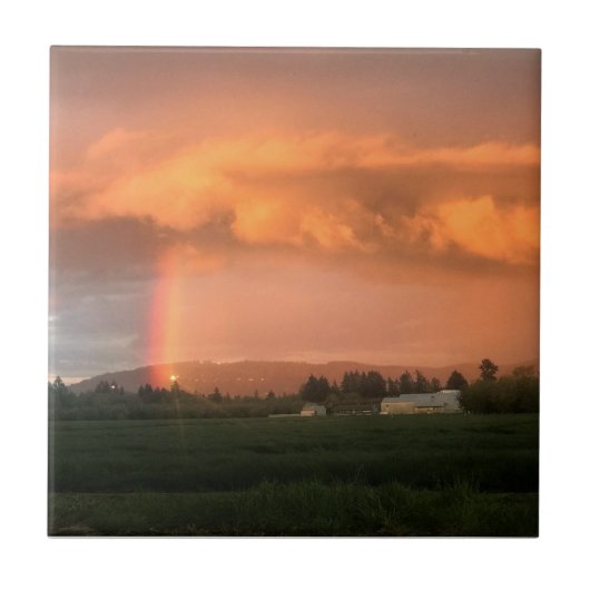 Rainbow Sunset Tegeltje (Voorkant)