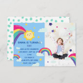 Rainbow Sunshine Amusement Invitation d'anniversai (Devant / Derrière)