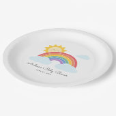 Rainbow Sunshine Baby shower of Verjaardag Papieren Bordje (Gekanteld)