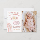 Rainbow Sunshine Birthday Photo Carte de remerciem (Devant)