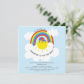 Rainbow Sunshine Boys Baby shower Invitation (Debout devant)