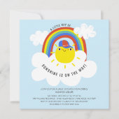 Rainbow Sunshine Boys Baby shower Invitation (Devant)