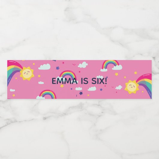 Rainbow Sunshine Fun Water Étiquette (Étiquettes simples)