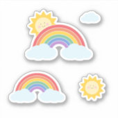 Rainbow Sunshine op maat gesneden vinyl Sticker (Voorkant)