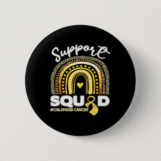 Rainbow Support Squad Kindertijd Kanker Awareness Ronde Button 5,7 Cm (Voorkant)
