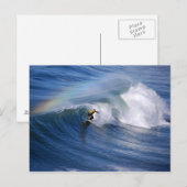 Rainbow sur une carte postale de surfer californie (Devant / Derrière)