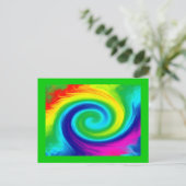 Rainbow Swirl Abstract Art Design Briefkaart (Staand voorkant)