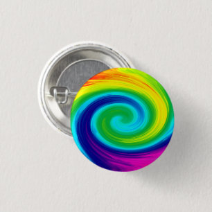 Rainbow Swirl Abstract Art Design Ronde Button 3,2 Cm