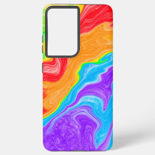 Rainbow Swirl Abstracte Fluid Art Samsung Galaxy Hoesje