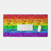 Rainbow Swirl Art Bureaumat (Keyboard & Muis)