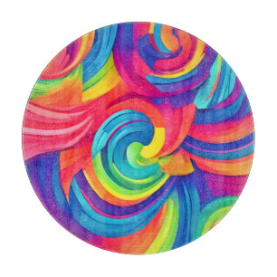 Rainbow Swirl Chaos Design Snijplank
