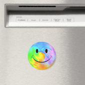 Rainbow Swirl Face Magnet Magneet (Insitu (Vaatwasser))